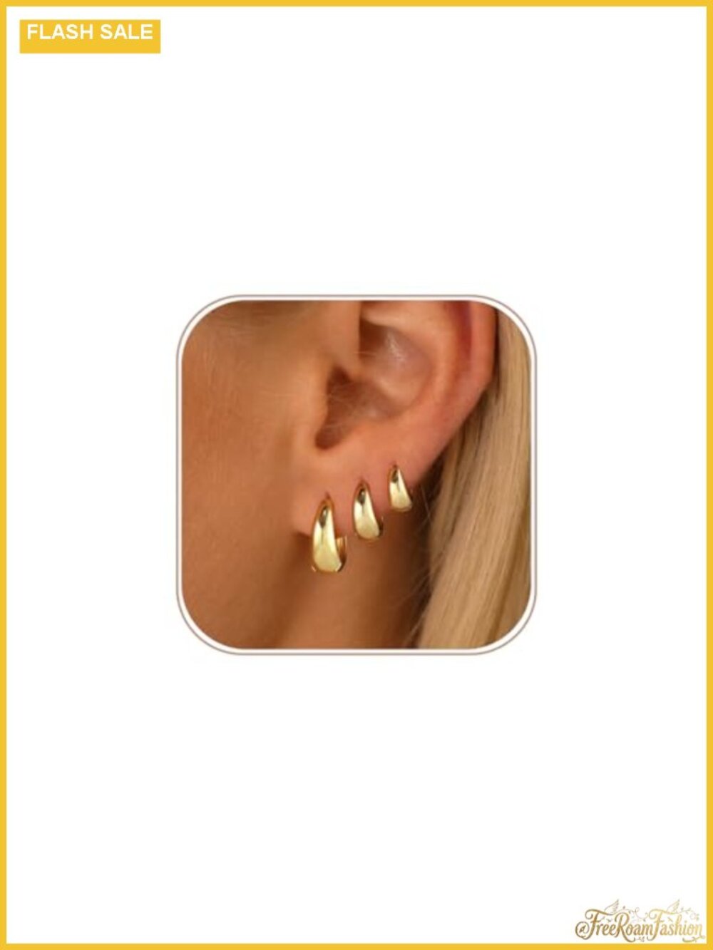 Dainty 14K Gold Plated Huggie Hoop Earrings for Women, Lightweight